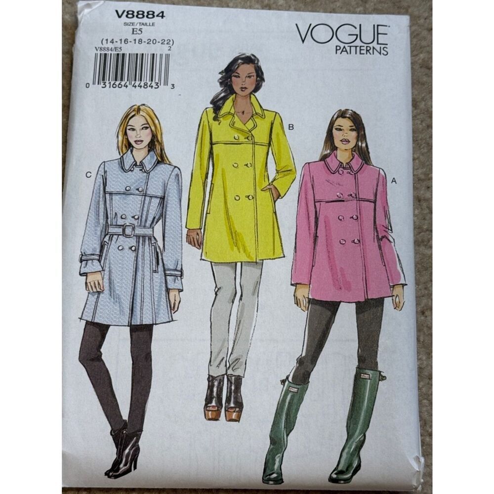 Vogue plus size women's jacket sewing pattern